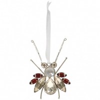 Glass Jewelled Insect Ornament - Red